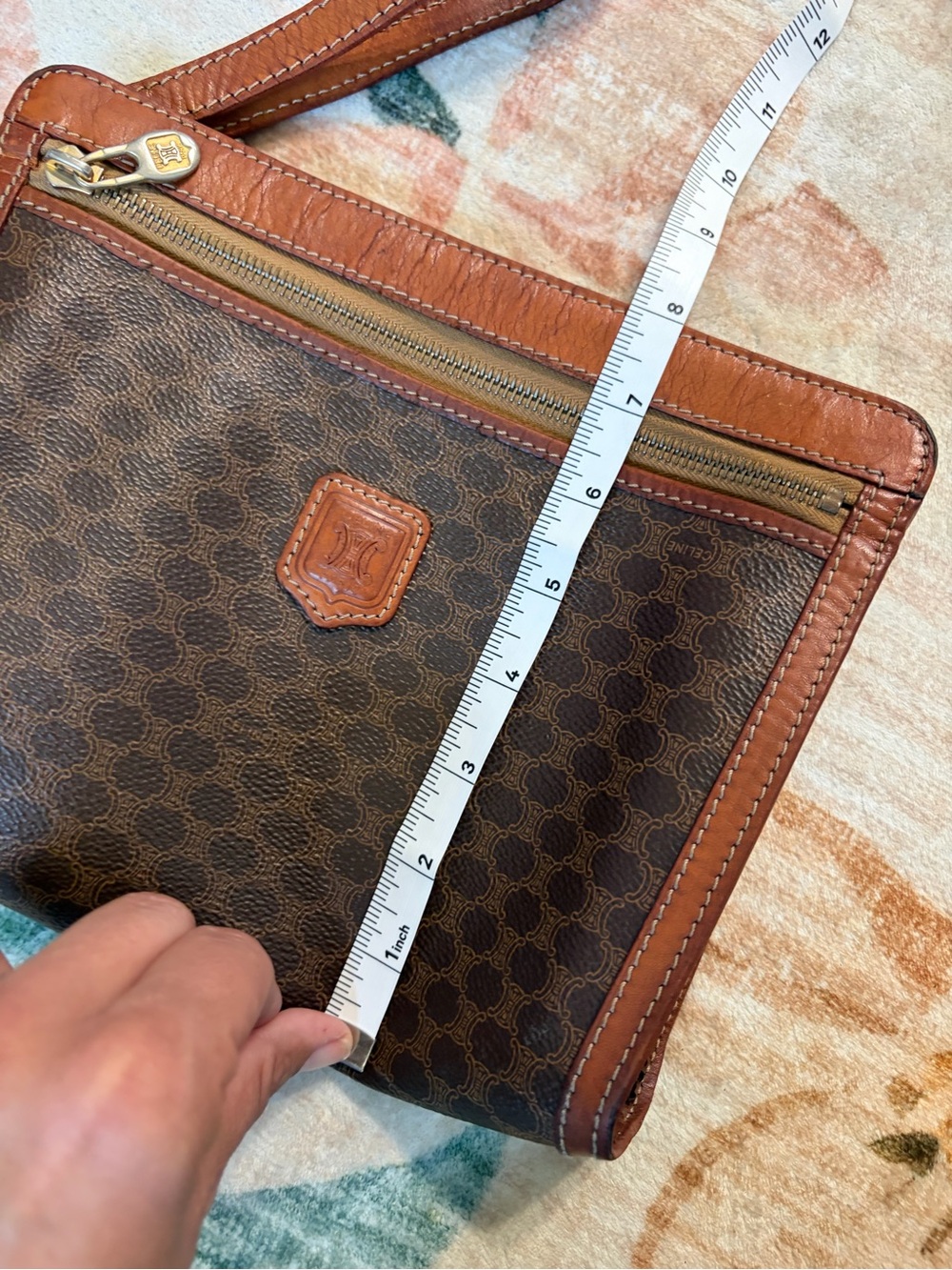 Vintage Celine Macadam Monogram Leather Wristlet Clutch Made in Italy - Picture 13 of 13